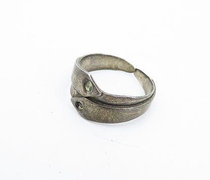 925 Sterling Silver  Vintage Bypass Arrow Design Band Ring Sz 7.5  RG4235