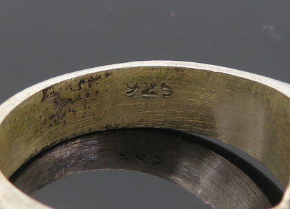 925 Sterling Silver  Vintage Shiny Smooth Bypass Band Ring Sz 8  RG21351
