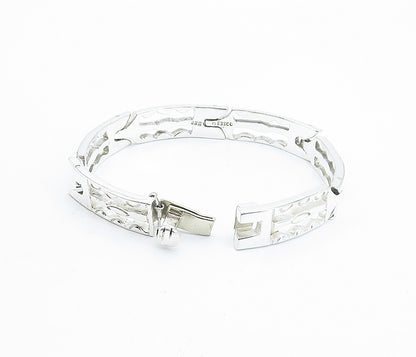 MEXICO 925 Sterling Silver  Vintage Shiny Bar Hinge Link Chain Bracelet BT2936