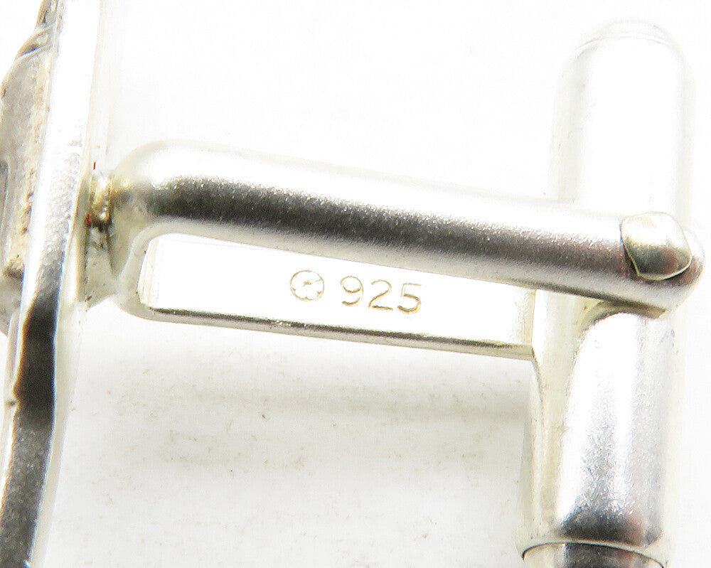 925 Sterling Silver  Vintage Shiny Pistol Gun Motif Cufflinks  TR1929
