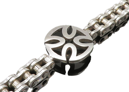 925 Sterling Silver  Vintage Shiny Open Cross Bicycle Chain Bracelet  BT8004