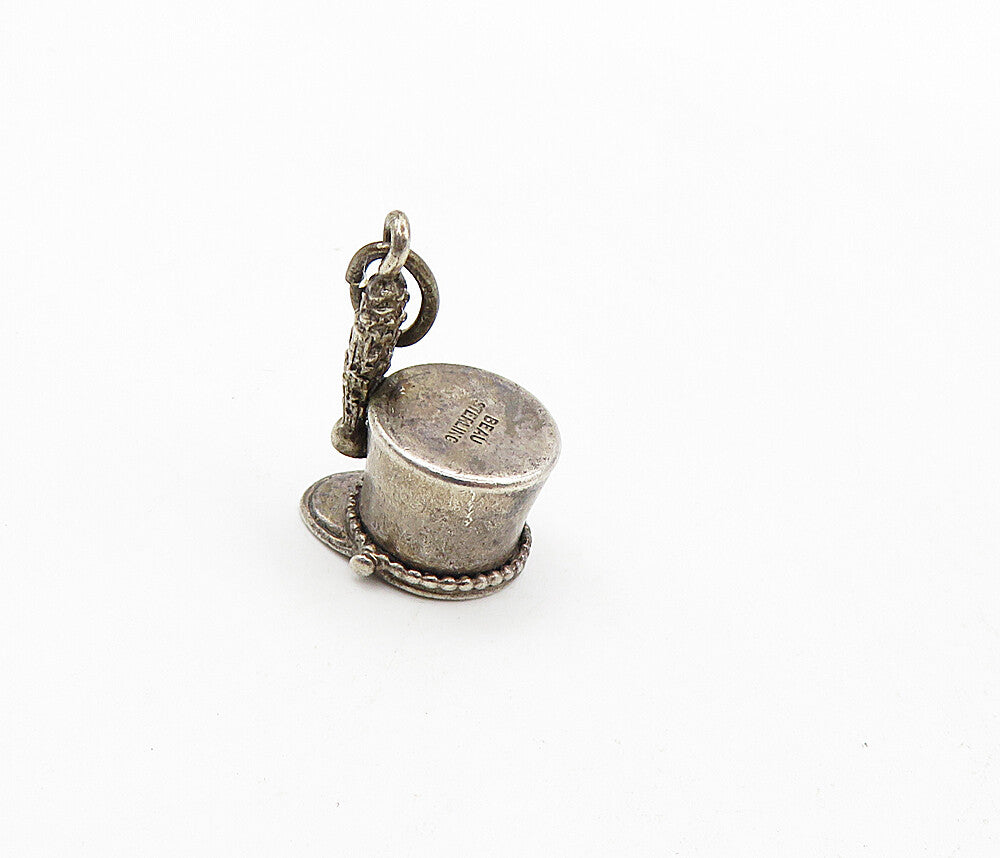 BEAU 925 Sterling Silver  Vintage Petite Oxidized Majorette Hat Pendant PT6964