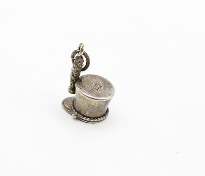 BEAU 925 Sterling Silver  Vintage Petite Oxidized Majorette Hat Pendant PT6964
