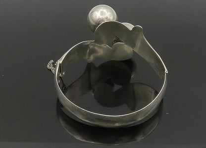 MORENA MEXICO 925 Silver  Vintage Shiny Modernist Bangle Bracelet  BT8948