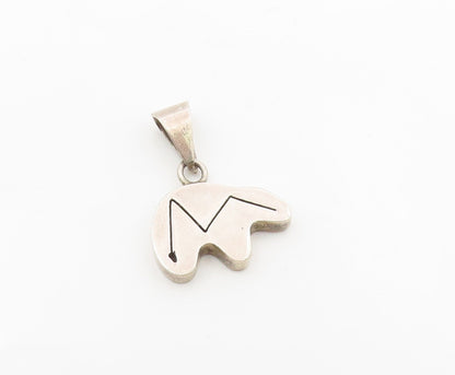 925 Sterling Silver  Vintage Hollow Bear Arrow Animal Motif Pendant  PT19217
