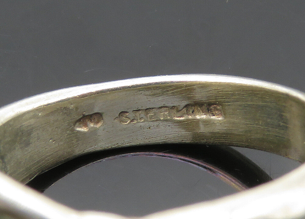 925 Sterling Silver  Vintage Shiny Diamond Cut Band Ring Sz 6.5  RG21037