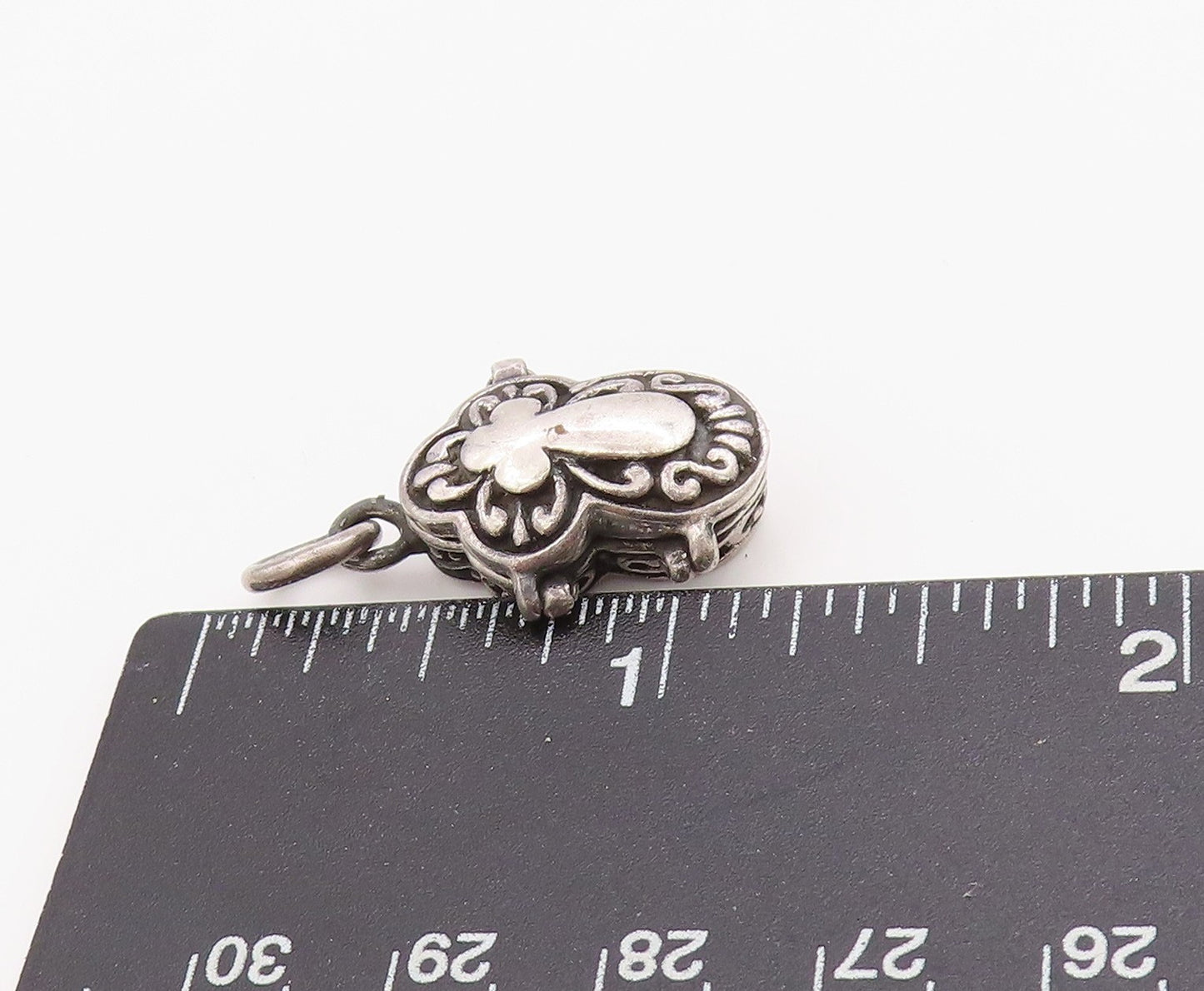 925 Sterling Silver Vintage Pendant Religious Cross Prayer Box OPENS  PT24930