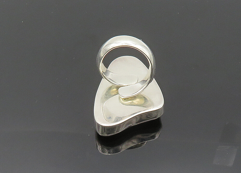 SACCO 925 Sterling Silver  Vintage Recycled Glass Cocktail Ring Sz 7.5 RG20275