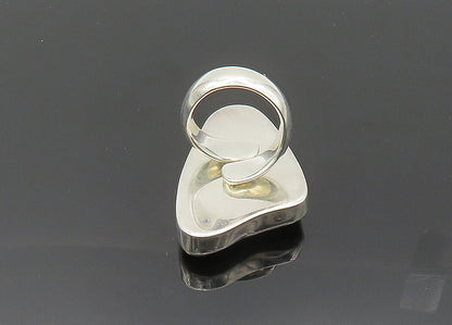 SACCO 925 Sterling Silver  Vintage Recycled Glass Cocktail Ring Sz 7.5 RG20275