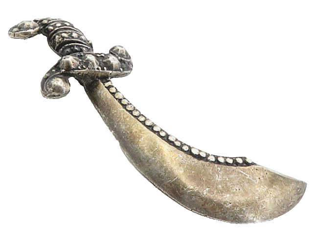 925 Sterling Silver  Vintage Dark Tone Dagger Sword Motif Brooch Pin  BP3243