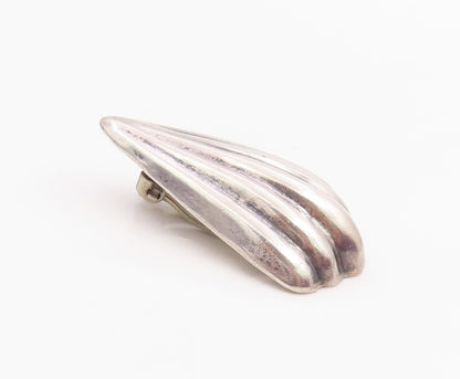 925 Sterling Silver Vintage Earrings LOS BALLESTEROS Seashell Clip  EG14256