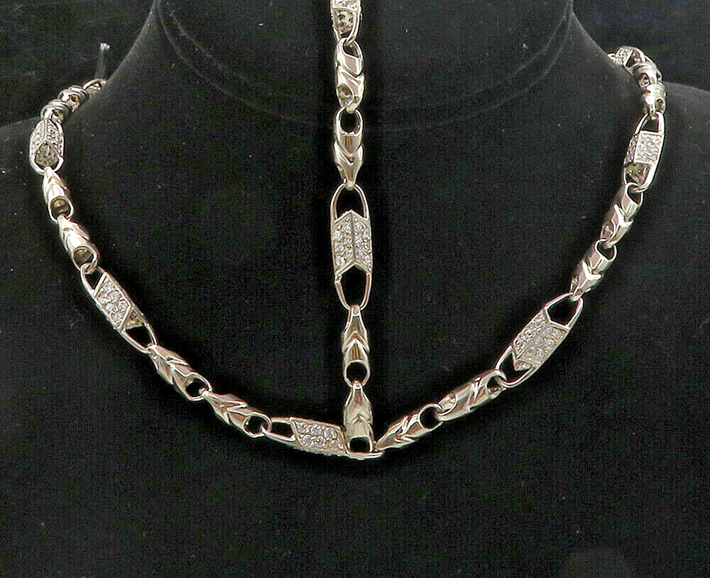 925 Sterling Silver  Vintage Sparkling Topaz Necklace & Bracelet Set  TR1549