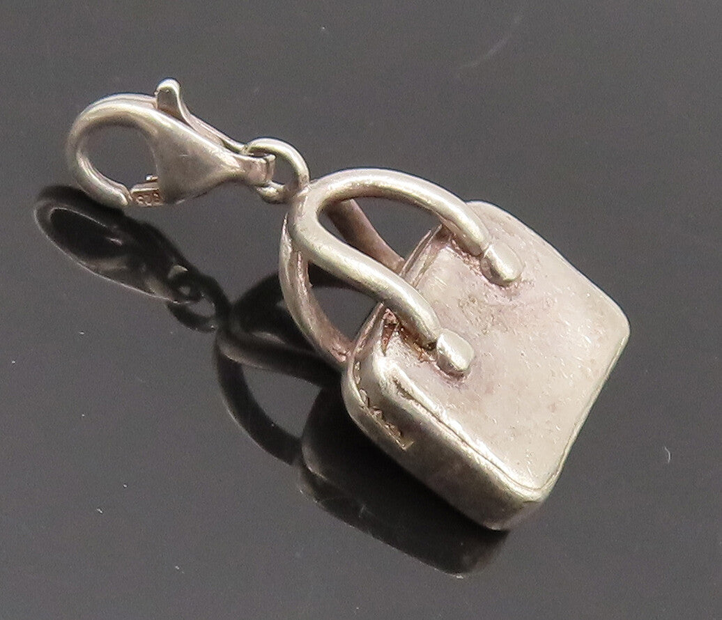925 Sterling Silver  Vintage Lobster Clasp Handbag Charm Pendant  PT22336
