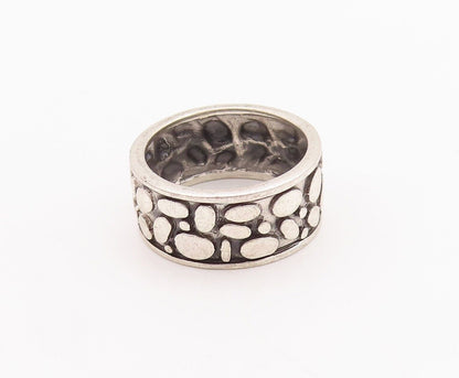 925 Sterling Silver Vintage Ring Minimalist Bubble Effect Etched  Sz 8  RG28652