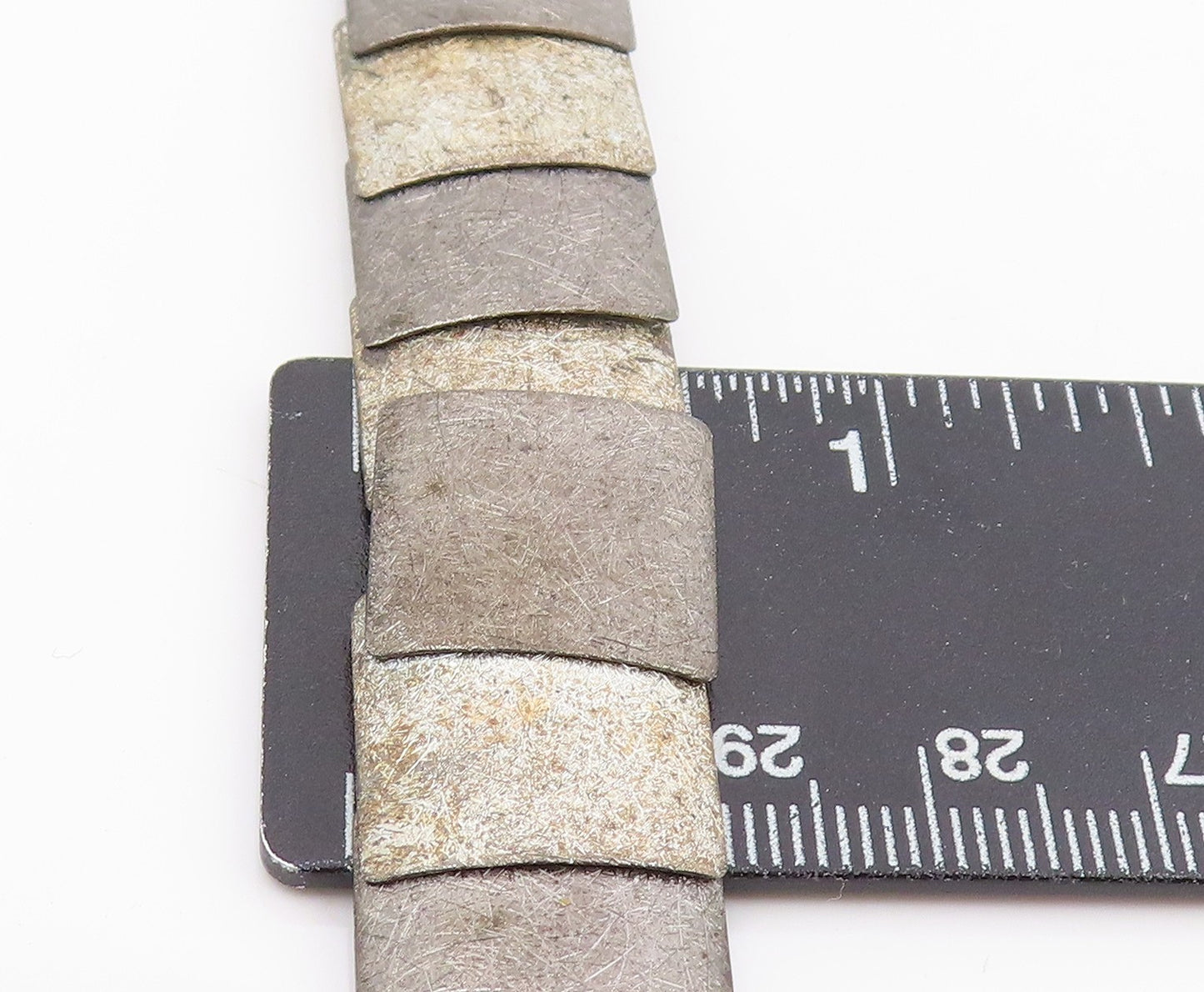 925 Sterling Silver Vintage Necklace Classic Geometric Panel Link Choker  NE4882