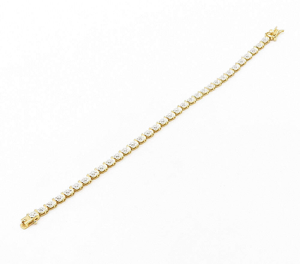 ROSS SIMON 925 Silver  Genuine Diamonds Gold Plated Chain Bracelet  BT6437
