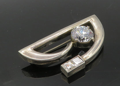 LES BERNARD MEXICO 925 Sterling Silver Vintage Cubic Zirconia Brooch Pin  BP4017