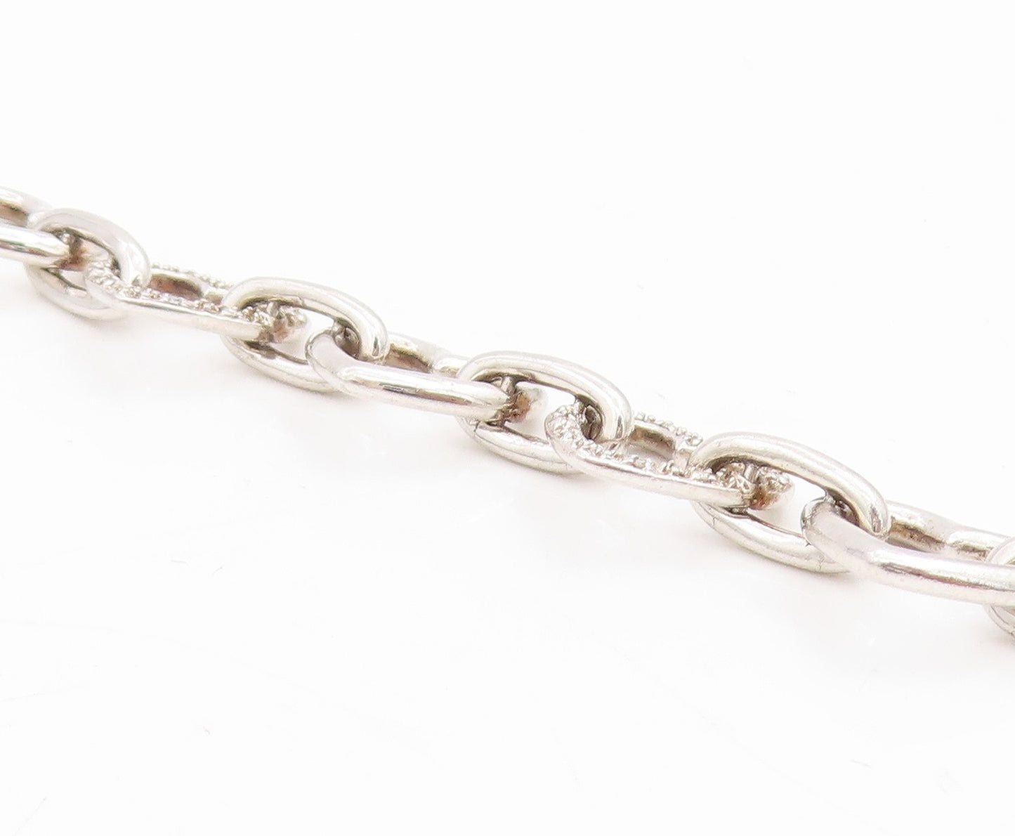 925 Sterling Silver Vintage Bracelet Real Diamonds Love Heart Outline  BT11604