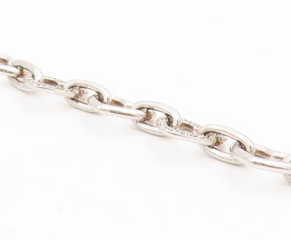 925 Sterling Silver Vintage Bracelet Real Diamonds Love Heart Outline  BT11604