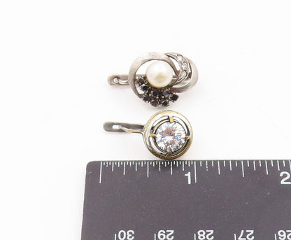 925 Sterling Silver Vintage Earrings Multi Gemstone Designer Single Lot  EG14308