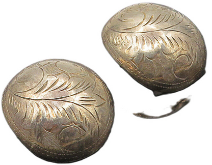 925 Sterling Silver  Vintage Floral Vine Non Pierce Clip On Earrings  EG5285