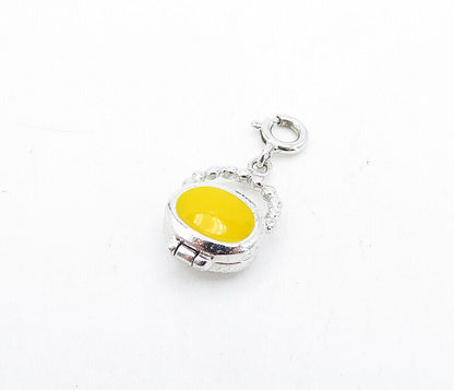 925 Sterling Silver Petite Enamel Coated Purse Locket Pendant (OPENS) PT3581