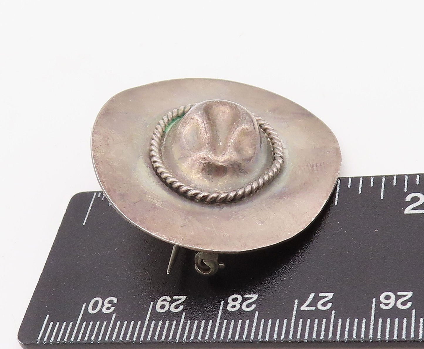 925 Sterling Silver Vintage Brooch Pin MEXICO 3D Cutout Cowboy Hat  BP11210