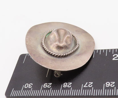 925 Sterling Silver Vintage Brooch Pin MEXICO 3D Cutout Cowboy Hat  BP11210