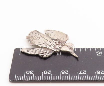 925 Sterling Silver Vintage Pendant Modernist Gothic Moth Motif Charm  PT26171