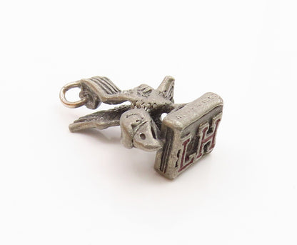 925 Sterling Silver Vintage Dark Tone Petite Bird Statue Pendant  PT15966