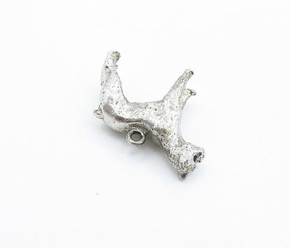 925 Sterling Silver Vintage Petite Sculpted Standing Dog Pendant PT4254