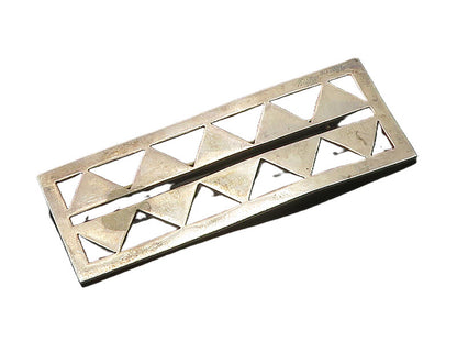 ZINA 925 Sterling Silver  Vintage Cutout Triangle Pattern Brooch Pin  BP7033