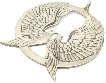 WALLACE 925 Sterling Silver  Vintage Peace On Earth 1973 Doves Pendant  PT8872