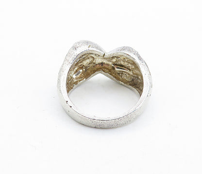 925 Sterling Silver  Vintage Dark Tone Bow Tie Designed Band Ring Sz 7  RG6255
