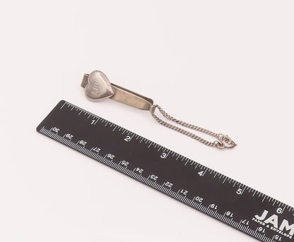 TIFFANY & CO. 925 Sterling Silver Vintage Heart With Chain Tie Pin  TR3488