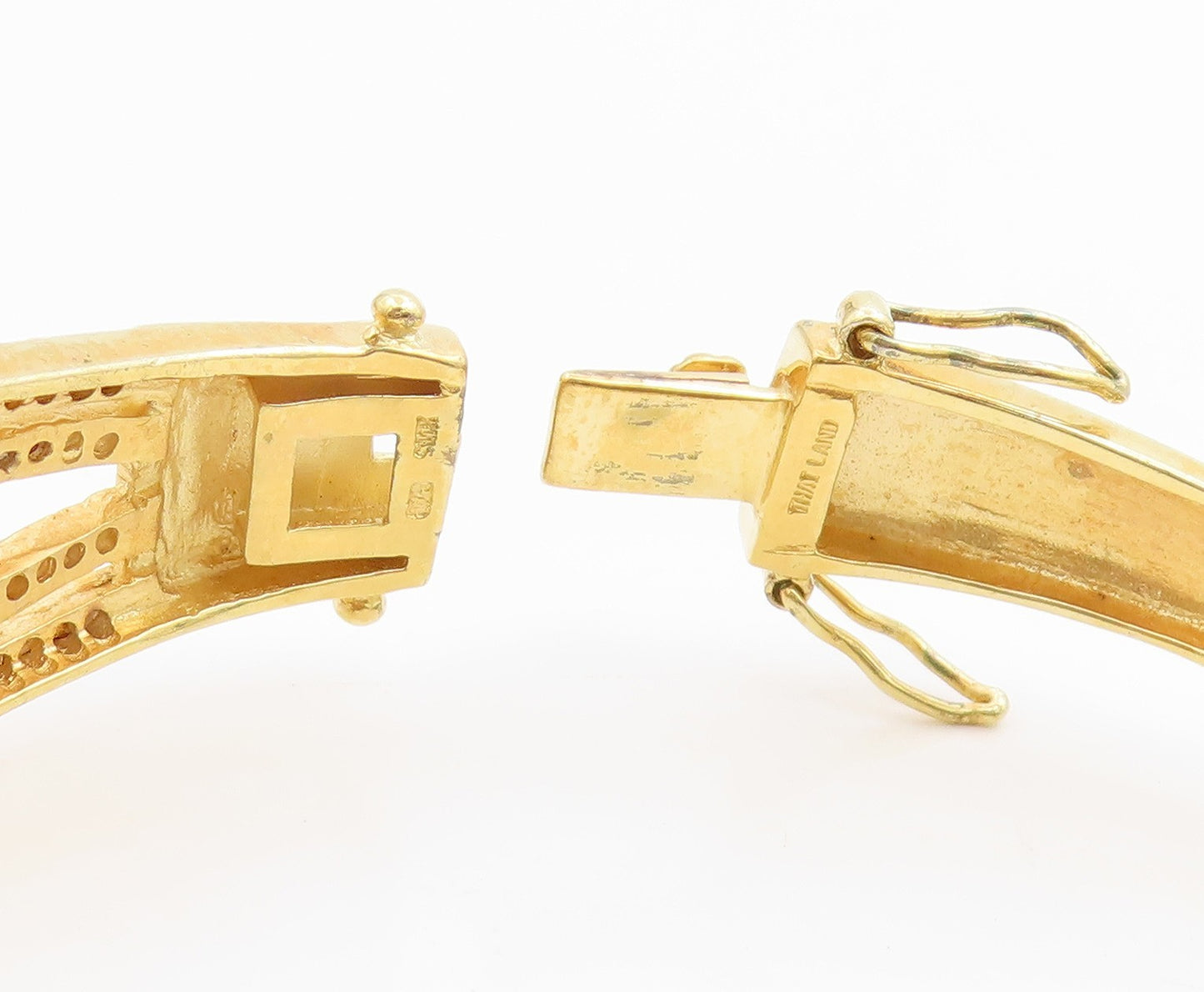 925 Sterling Silver Vintage Bracelet Gold Plated Real Diamonds Gemstone  BT12006