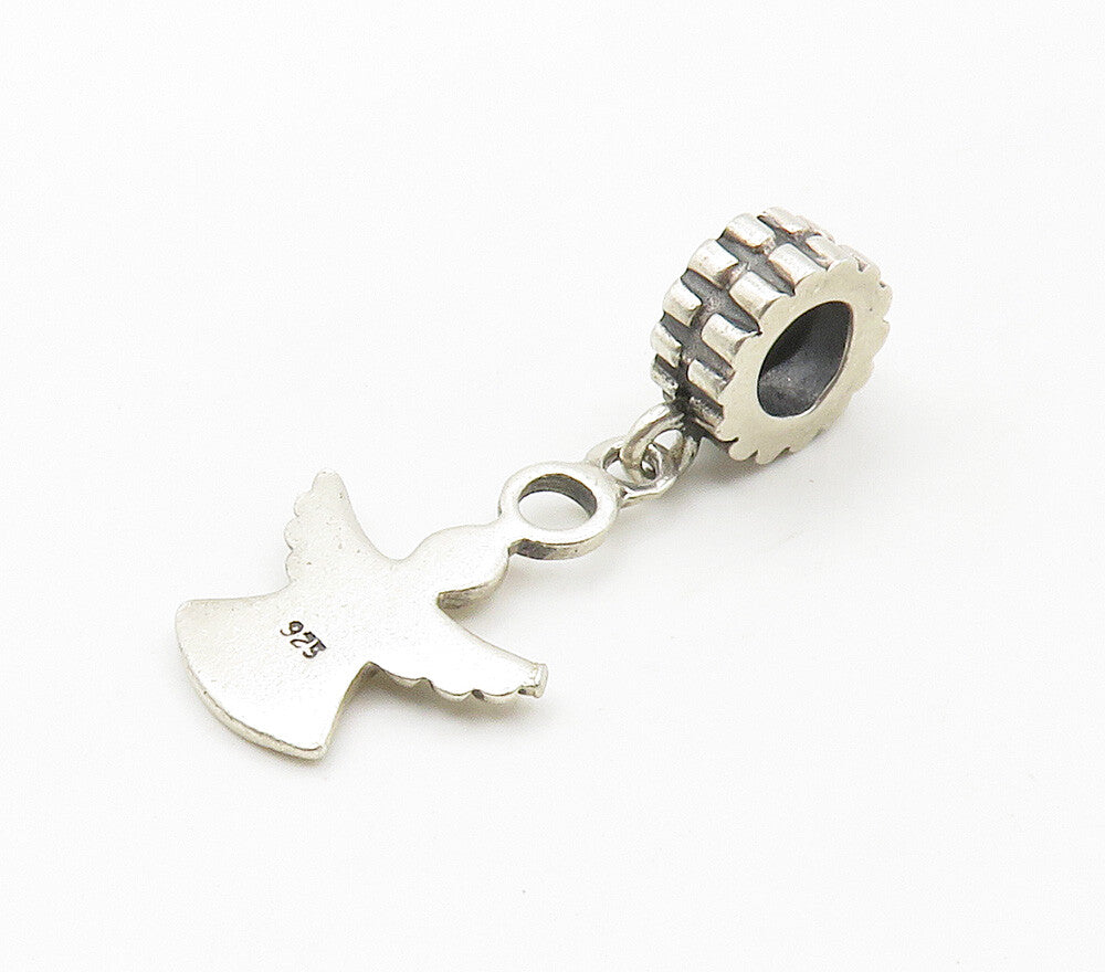 925 Sterling Silver  Vintage Petite Smooth Angel Motif Drop Pendant  PT12004