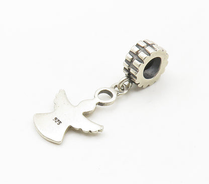 925 Sterling Silver  Vintage Petite Smooth Angel Motif Drop Pendant  PT12004