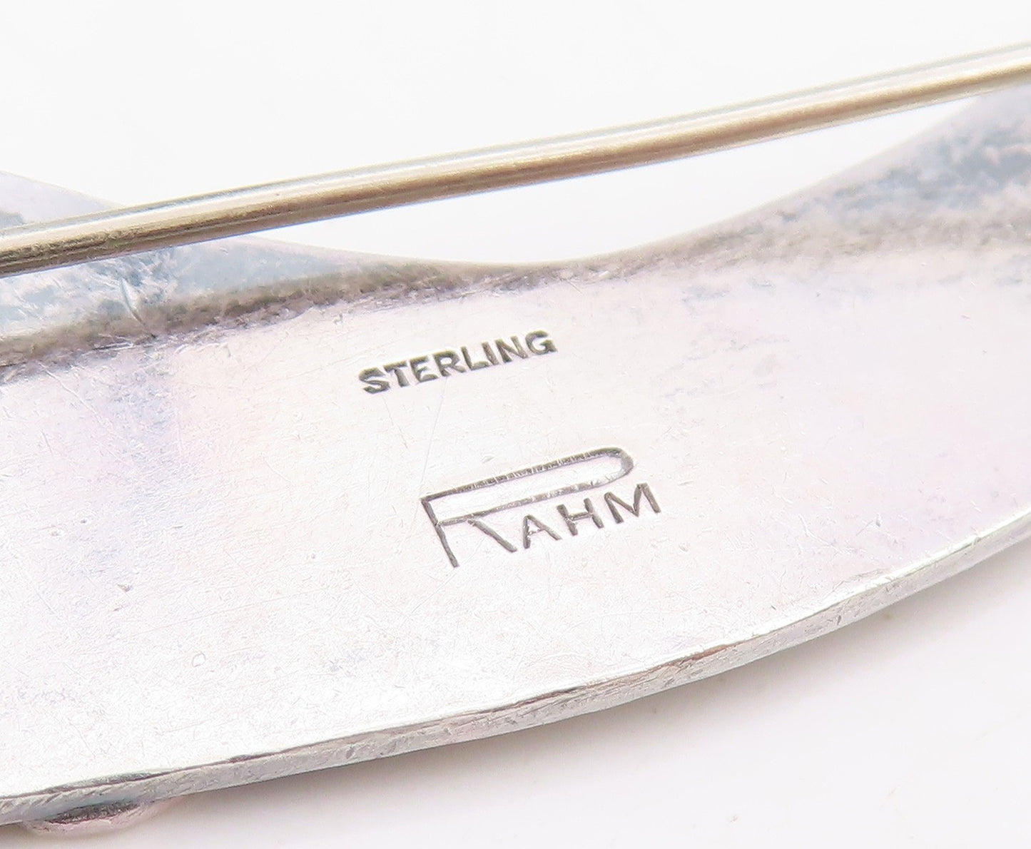 925 Sterling Silver Vintage Brooch RAHM Modernist Designer Sculpture Pin BP12035
