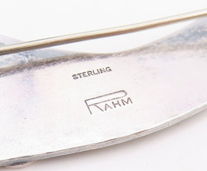 925 Sterling Silver Vintage Brooch RAHM Modernist Designer Sculpture Pin BP12035