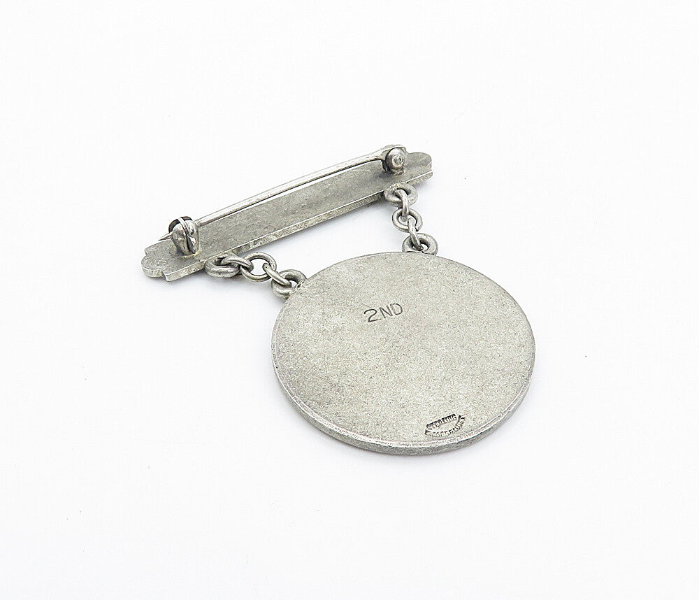DIEGES & CLUST 925 Sterling Silver Vintage Rifle Club Trophy Brooch Pin BP2975