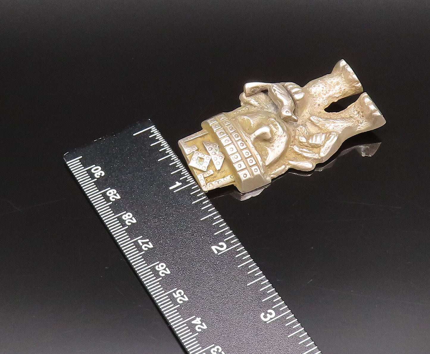925 Sterling Silver  Vintage Antique Warrior Holding Bird Brooch Pin  BP10060