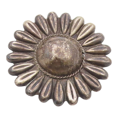 925 Sterling Silver Vintage Brooch Pin MEXICO Classic Sunflower Motif  BP12609
