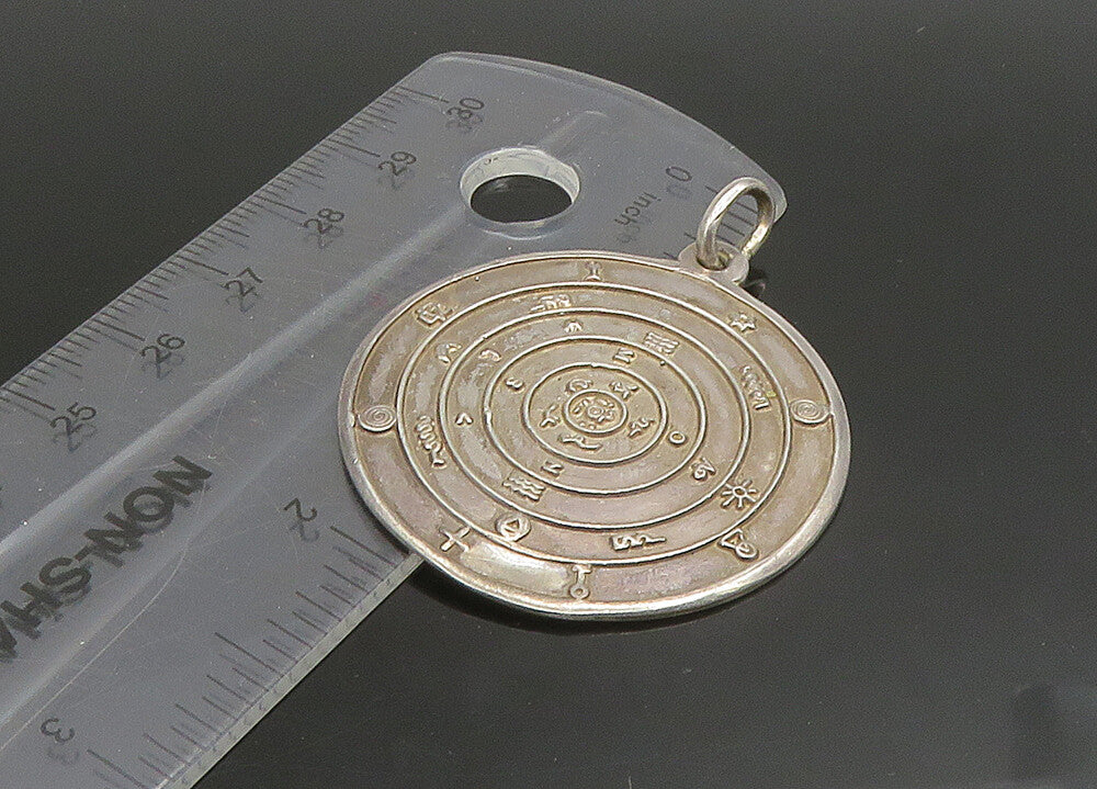 925 Sterling Silver  Vintage Shiny Etched Name Astrology Pendant  PT19094