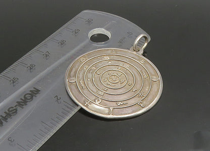 925 Sterling Silver  Vintage Shiny Etched Name Astrology Pendant  PT19094