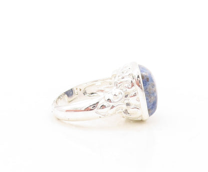 925 Sterling Silver Vintage Ring Square Cabochon Gemstone  Sz 7 RG31574