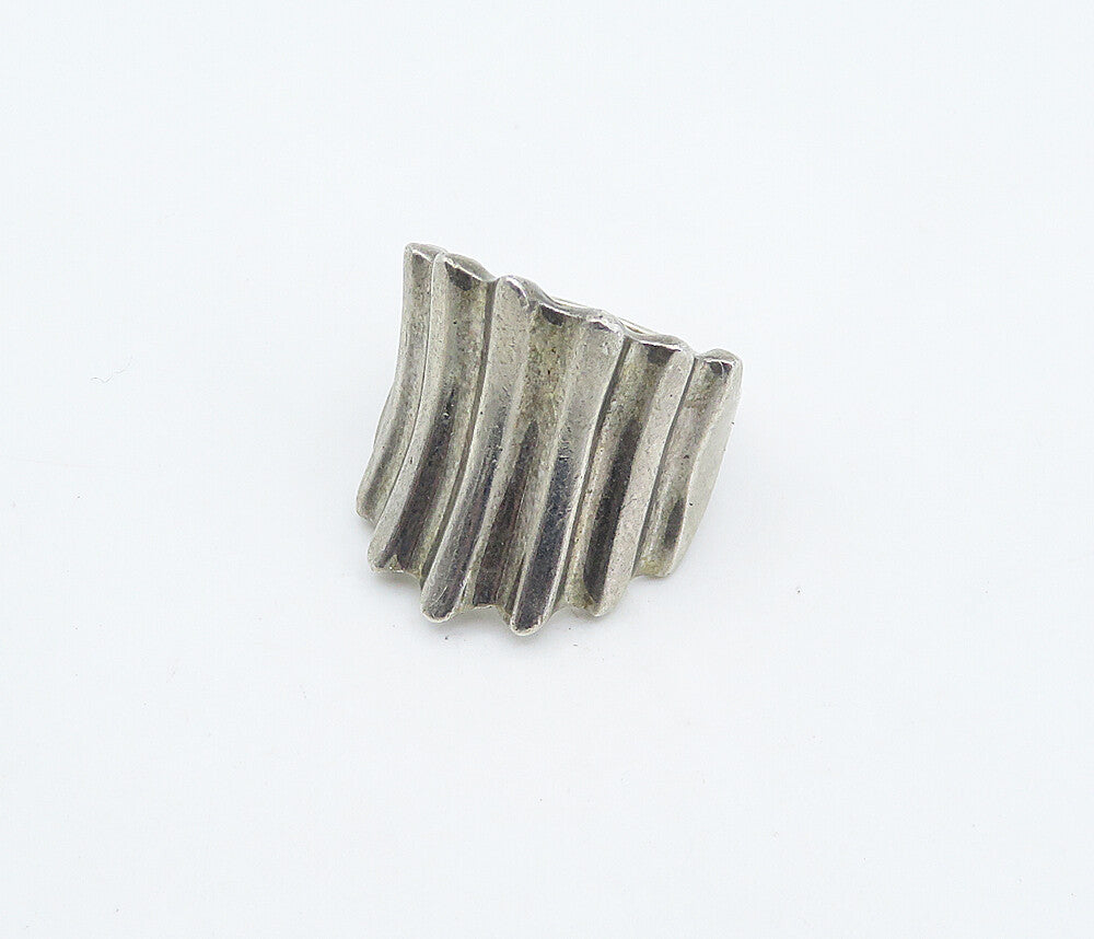925 Sterling Silver  Vintage Shiny Concave Tapered Band Ring Sz 6  RG8352
