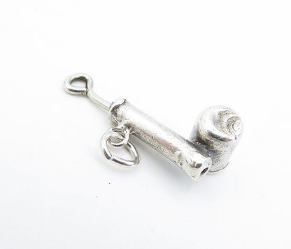 925 Sterling Silver  Vintage Petite Shiny Hollow Design Drop Pendant  PT4804