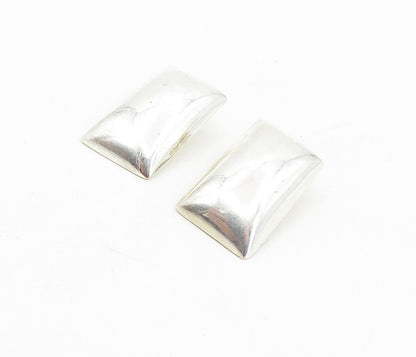 925 Sterling Silver  Vintage Shiny Square Non Pierce Drop Earrings  EG4546