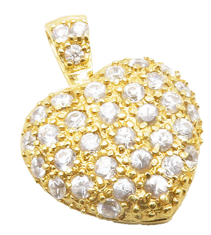 ROSS SIMON 925 Silver  Topaz Dotted Gold Plated Love Heart Pendant  PT9934